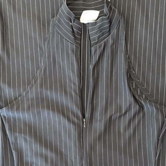 Moda Int’l Y2K Pinstripe Black Halter Jumpsuit Zip Front (Small/Medium) - Picture 8 of 9